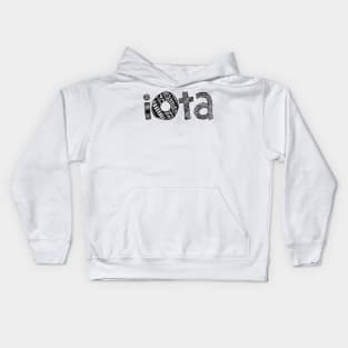 Iota Letter Doodle Pattern Kids Hoodie